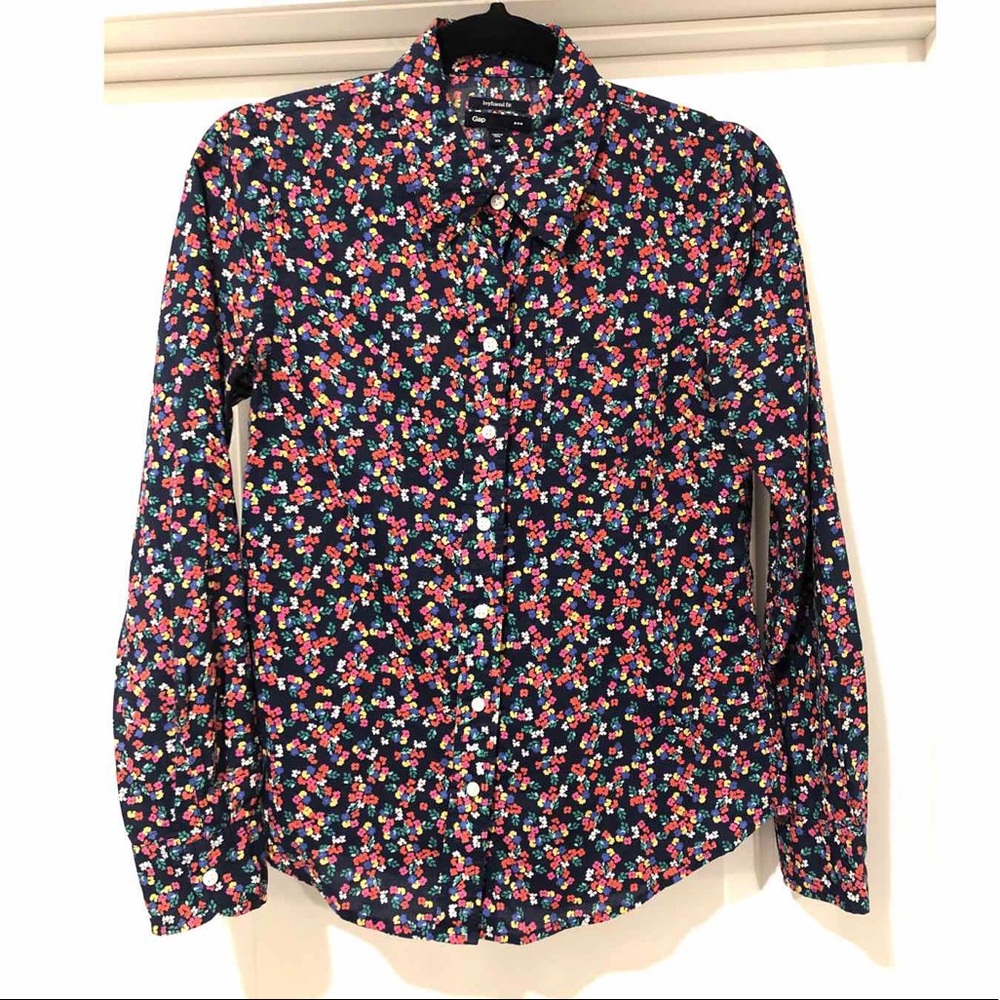 Gap Factory Floral Long-sleeve Button Down